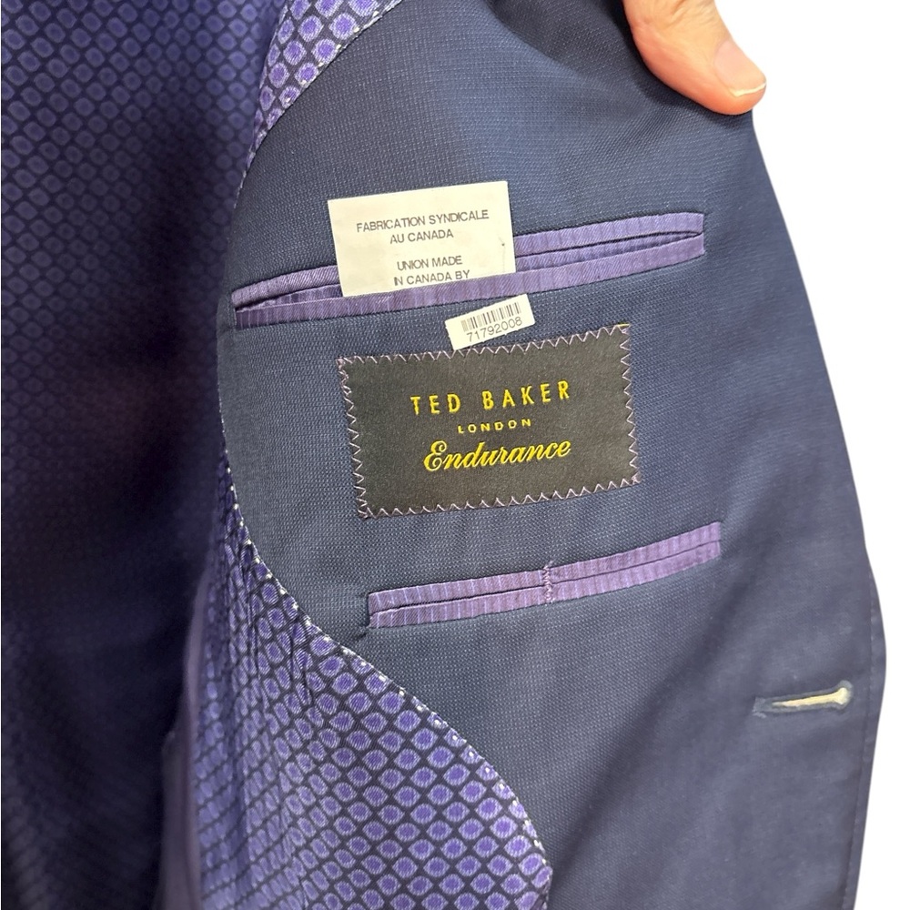 Ted Baker Dark Blue Men's Wool Blazer - 42s. MSRP: $498 - Picture 4 of 7